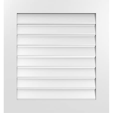 Ekena Millwork Vertical Surface Mount PVC Gable Vent: Functional, w/ 3-1/2"W x 1"P Standard Frame, 28"W x 30"H GVPVE28X3001SF